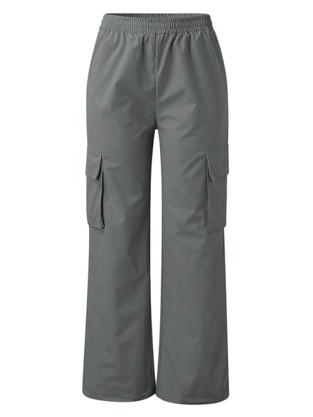 Plain Loose Casual Cargo Pants, Pants, color:Deep Gray|size:3XL, JustFashionNow