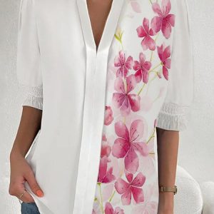Loose Casual Shirt, Shirts & Blouses, color:Pink|size:3XL, JustFashionNow