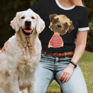 Lilicloth X Funnpaw Women's Funny Dog Print T-Shirt, color:Black|size:3XL, Lilicloth.com