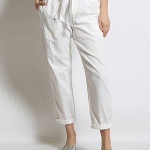 Loose Casual Linen Cargo Pants, Pants, color:White|size:XXL, JustFashionNow