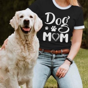 Lilicloth X Funnpaw Women's Dog Mom T-Shirt, color:Black|size:L, Lilicloth.com