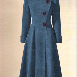 Vintage Wool Blend Overcoat, Coats, color:Deep Blue|size:XXL, JustFashionNow