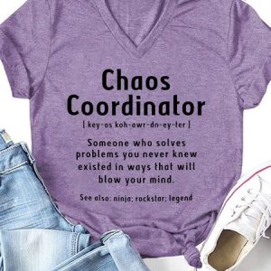 Women's Funny Chaos Coordinator Casual T-Shirt, T-shirts, Lilicloth.com