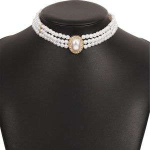 Women's Ancient Court Style Multilayer Pearl Necklace, Necklace, color:Golden|size:One-size, Noracora