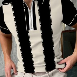 Casual Abstract Regular Fit Polo Shirt, Polos, color:Apricot|size:3XL, JustFashionNow