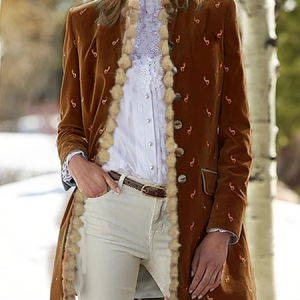 Long Sleeve Stand Collar Knit Coat, Coats, color:Coffee|size:XXL, JustFashionNow