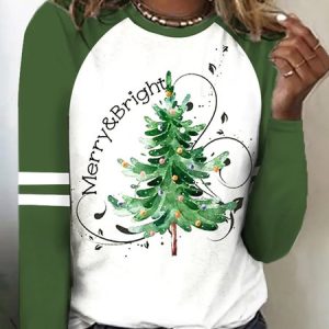 Christmas Casual Regular Fit T-Shirt, T-Shirts, color:Green|size:XXL, JustFashionNow