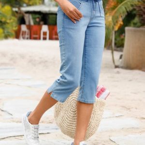 Loose Plain Denim Casual Jeans, Jeans, color:Light Blue|size:XXL, JustFashionNow