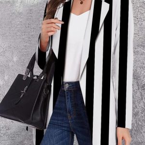 Casual Striped Shawl Collar Regular Fit Blazer, Blazers, color:Stripe|size:3XL, JustFashionNow