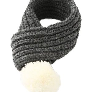 Christmas Pet Dogs Cats Handmade Crochet Pom Poms Red Scarf Holiday Party Pet Decorations, Pet Supplies, color:Gray|size:L, JustFashionNow