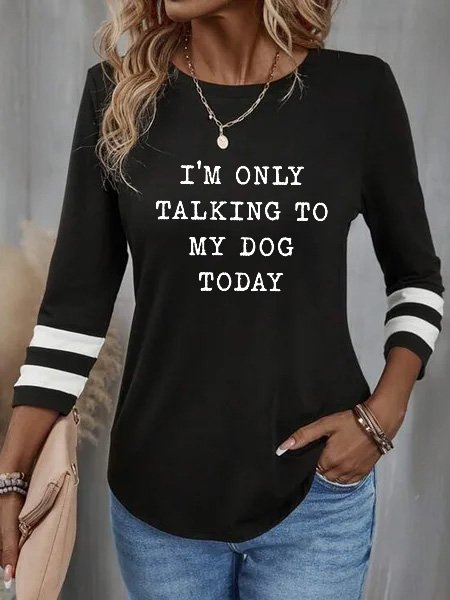 Loose Casual Text Letters Crew Neck T-Shirt, T-Shirts, color:Black|size:XXL, JustFashionNow