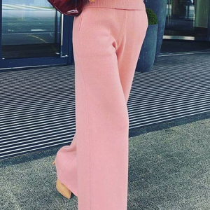 Micro-Elasticity Loose Urban Long Pants Straight pants, Pants, color:Pink|size:XXL, Stylewe