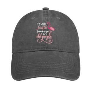 Women’s It’s Weird Being The Same Age As Old People Loose Adjustable Denim Hat, color:Deep Gray|size:One-size, Lilicloth.com