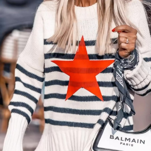Casual Wool/Knitting Crew Neck Sweater, Sweaters, color:White|size:XXL, JustFashionNow