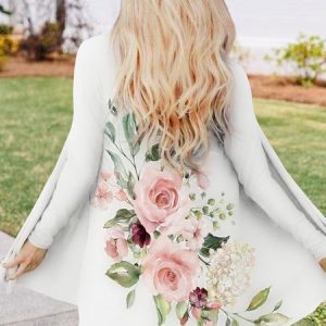Wrap Loose Casual Knitted Other Coat, Cardigans, color:White|size:XXL, JustFashionNow
