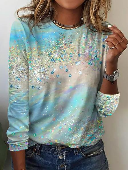 Casual Ombre Regular Fit Crew Neck T-Shirt, T-Shirts, color:Blue|size:3XL, JustFashionNow