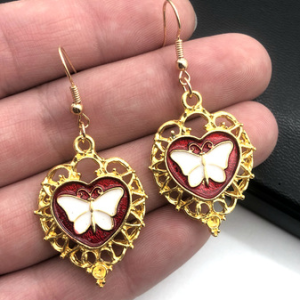 Halloween Vintage Punk Butterfly Earrings, Earring, color:Golden, Noracora