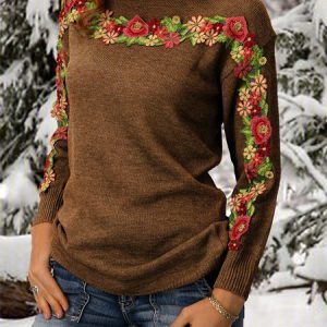 Casual Long Sleeve Turtleneck Sweater, Sweaters, color:Khaki|size:5XL, Noracora