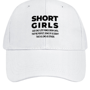 Women's Short Girls Funny Text Letters Cotton Baseball Caps, color:White|size:One-size, Lilicloth.com