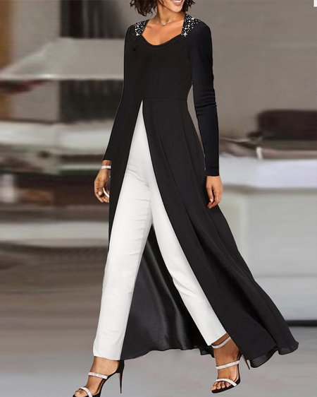 Regular Fit Casual V Neck Plain Jumpsuit, Jumpsuits&Rompers, color:Black|size:XXL, JustFashionNow