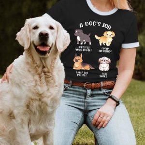 Lilicloth X Funnpaw Women's A Dog‘s Job T-Shirt, color:Black|size:L, Lilicloth.com