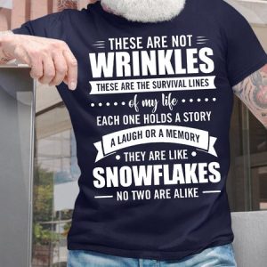 Men's Funny These Are Not Wrinkles These Are The Survival Lines Of My Life Each One Holds A Story A Laugh Or A Memory Graphic Printing Casual Text Letters Cotton Loose T-Shirt, color:Purplish blue|size:3XL, Lilicloth.com