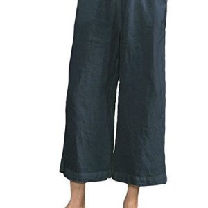 Women Solid Casual Linen Nights Pants, Pants, color:Navy Blue|size:5XL, JustFashionNow
