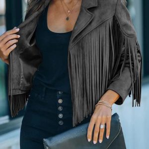 Plain Vintage Jacket, Jackets, color:Gray|size:XXL, JustFashionNow