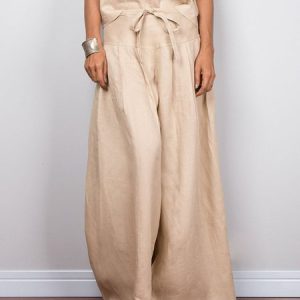 Casual Loose Plain Wide leg Pants, Pants, color:As Picture|size:XXL, Stylewe