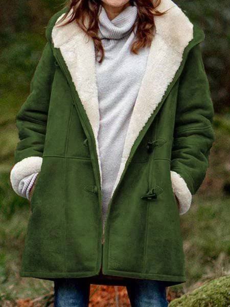Cotton-Blend Hoodie Casual Coats, Coats, color:Army Green|size:XXL, JustFashionNow