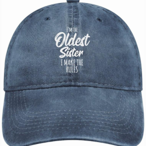 Funny Old Sister Letter Print Hat, color:Blue|size:One-size, Lilicloth.com
