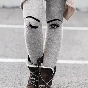 Casual Abstract Tight Leggings, Leggings, color:Gray|size:XXL, JustFashionNow