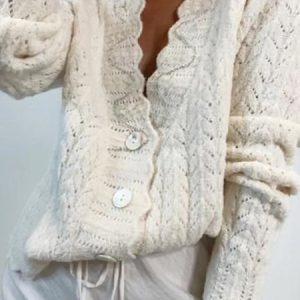 Casual Wool/Knitting Teddy Jacket, Sweaters, color:White|size:XXL, JustFashionNow