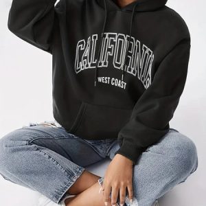 Loose Casual Hoodie, Sweatshirts & Hoodies, color:Black|size:3XL, JustFashionNow