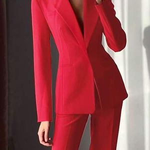 Regular Fit Lapel Collar Long sleeve Plain Urban Blazer, Blazers, color:Red|size:XXL, Stylewe