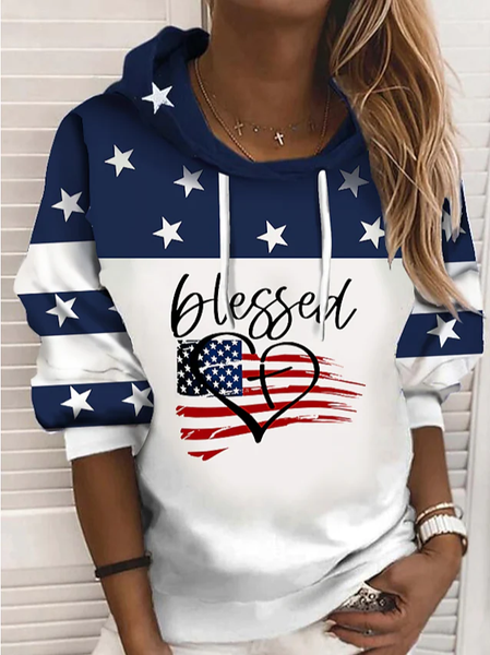 Text Letters Casual Hoodie Sweatshirt, color:Multicolor|size:XXL, Lilicloth.com
