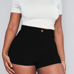 Women's Urban Casual Denim Regular Fit Jeans Versatile Clothing, Shorts, color:Black|size:XL, JustFashionNow