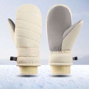 Waterproof and Windproof Thick Ski Gloves, Women Gloves, color:Yellow|size:One-size, JustFashionNow