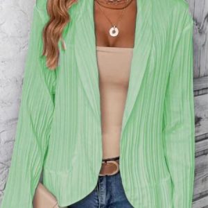 Casual Plain Regular Fit Shawl Collar Blazer, Blazers, color:Aqua|size:3XL, JustFashionNow