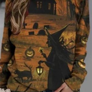 Loose Casual Halloween Sweatshirt, Sweatshirts & Hoodies, color:Brown|size:XXL, JustFashionNow
