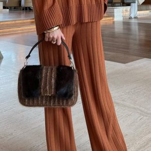 Regular Fit Urban Plain Fashion Straight  Pants, Pants, color:Brown|size:XXL, Stylewe