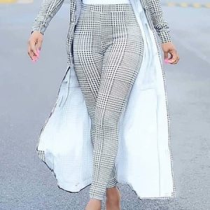 Urban Houndstooth Tight Fashion Pants, Pants, color:As Picture|size:XXL, Stylewe