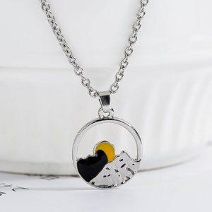 JFN  Men's Hawaiian Vintage Sunrise Sunset Pendant Necklace, Men's Accessories, color:As Picture, JustFashionNow