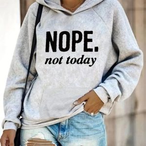 Loose Text Letters Casual Hoodie Hoodie, Sweatshirts & Hoodies, color:Gray|size:3XL, JustFashionNow