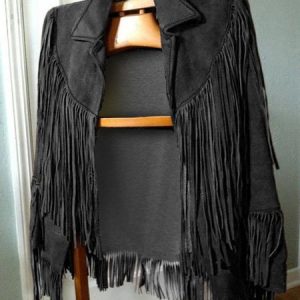 Coffee Fringed Shift Long Sleeve Jacket, Jackets, color:Black|size:XXL, JustFashionNow