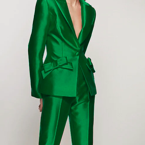 Autumn H-Line Long sleeve Urban Plain Commuting Blazer, Blazers, color:Green|size:XXL, Stylewe