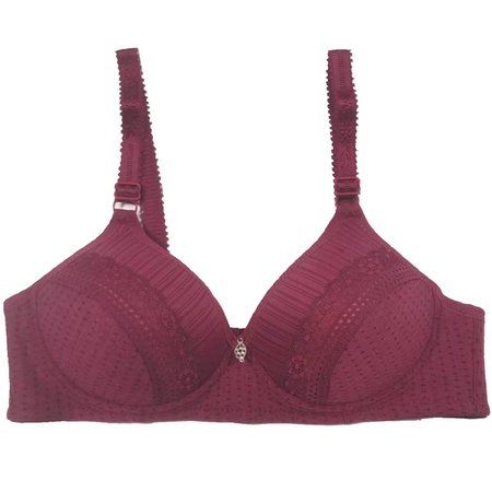 Women's Breathable Comfortable Lace Daily Casual Bra & Bralette, Crop Bras, color:Wine Red|size:36/80C, JustFashionNow