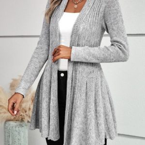 Plain Regular Fit Wool/Knitting Sweater Coat, Sweaters, color:Gray|size:XXL, JustFashionNow