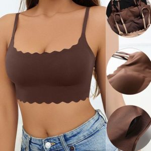 Casual Plain Bra & Bralette, Lingeries, color:Coffee|size:XL, Noracora