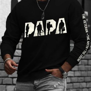 Casual Abstract Crew Neck Sweatshirt, Sweatshirts & Hoodies, color:Black|size:3XL, JustFashionNow
